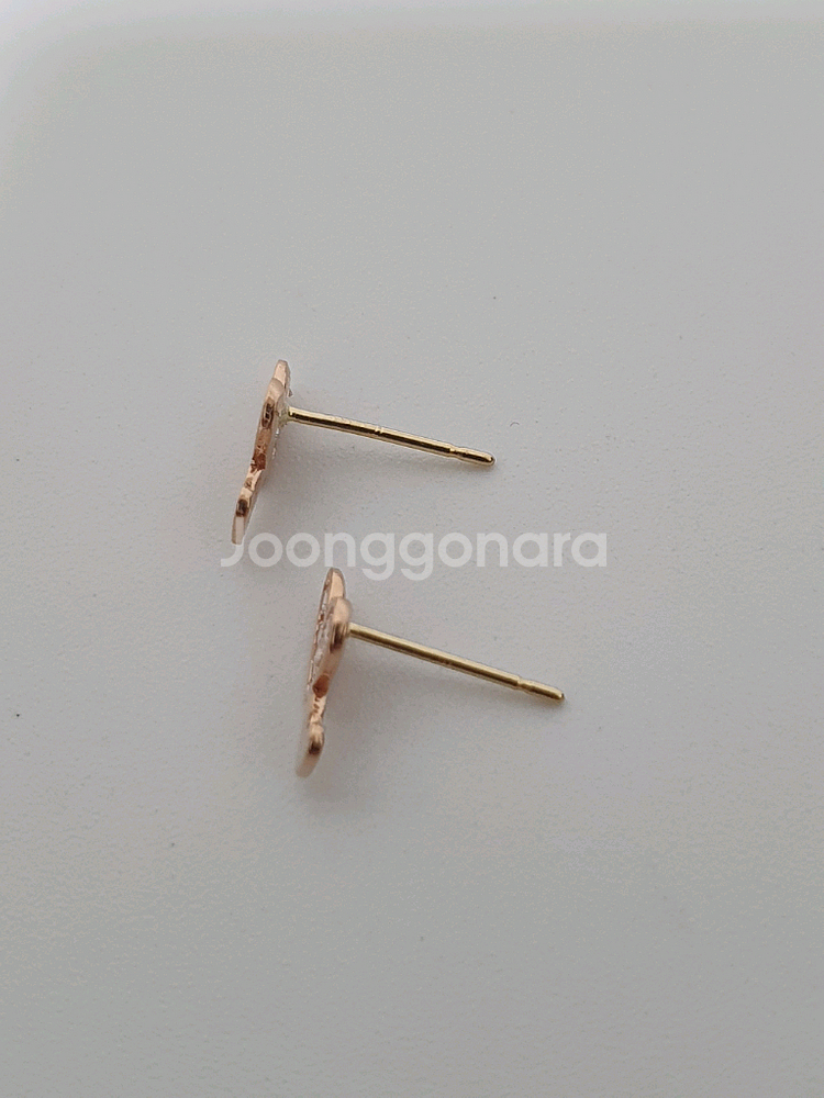 14k 더블하트 귀걸이--4