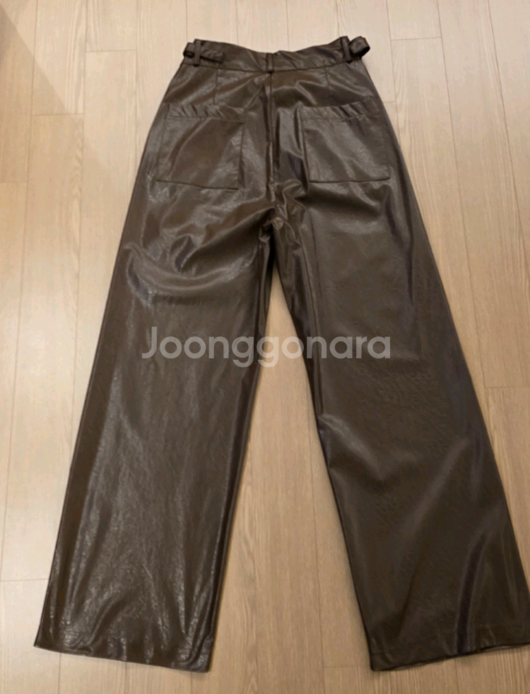 <새옷>브라운 레더 팬츠--5