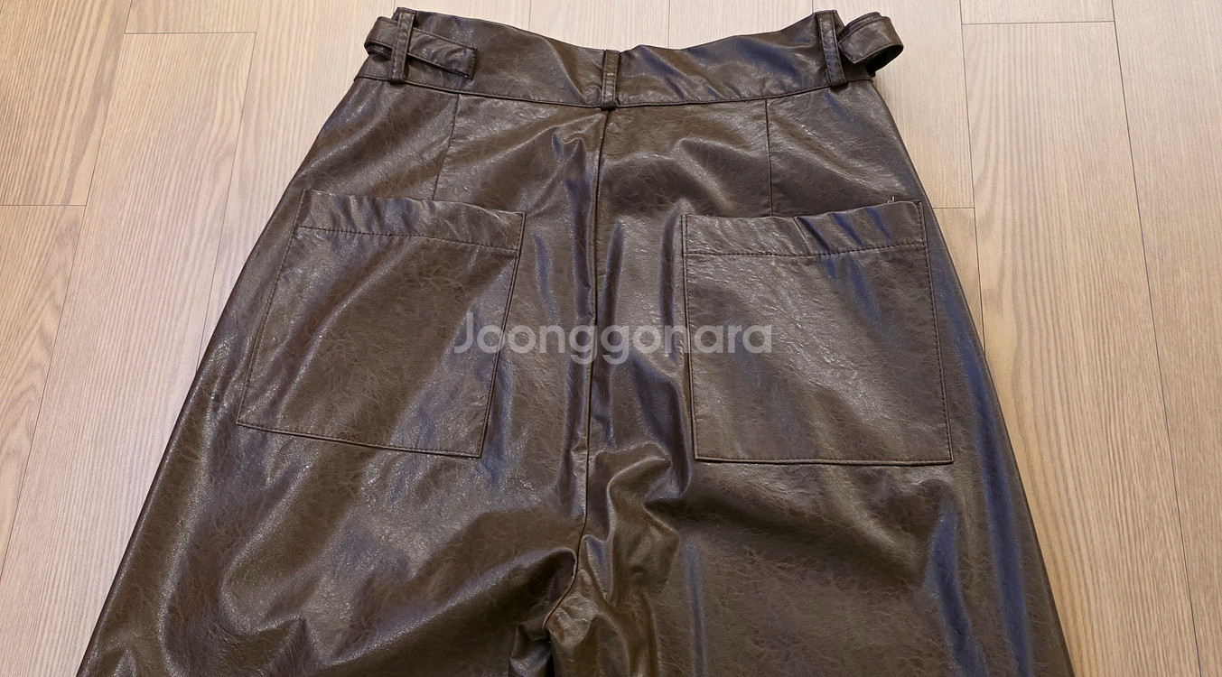 <새옷>브라운 레더 팬츠--6