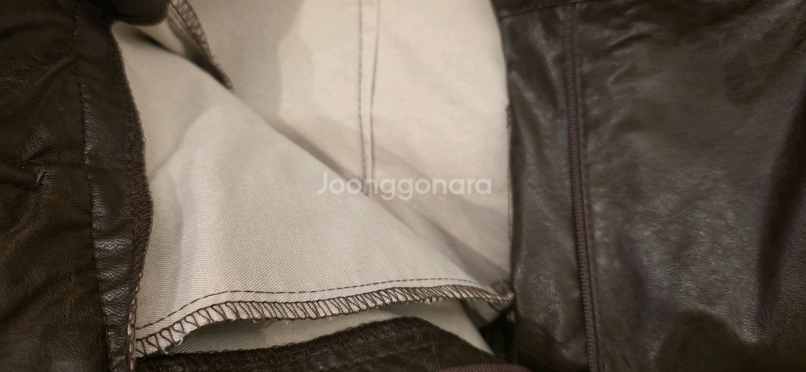 <새옷>브라운 레더 팬츠--4