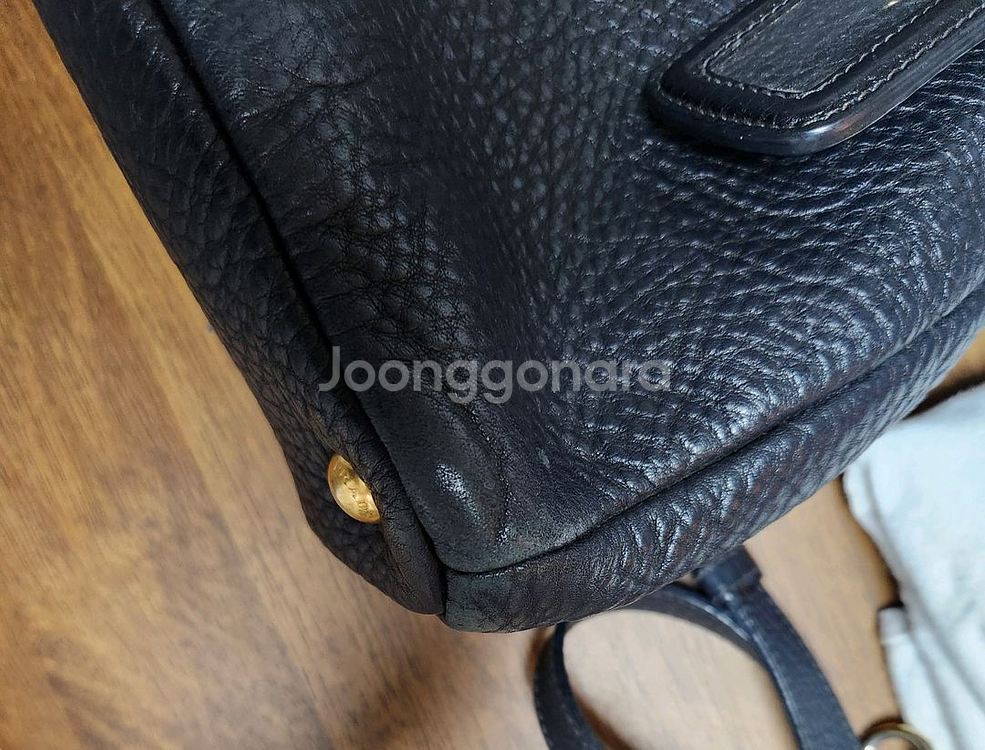 정품 프라다 레더 토트백--5