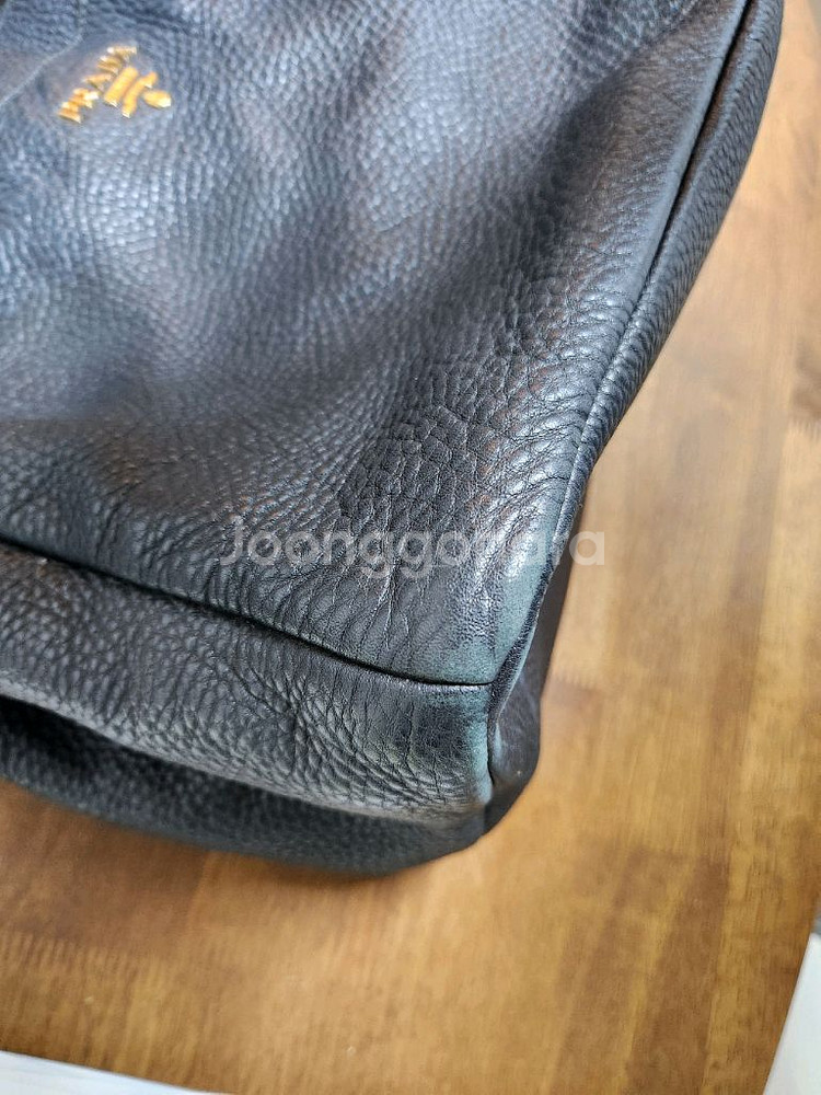 정품 프라다 레더 토트백--6