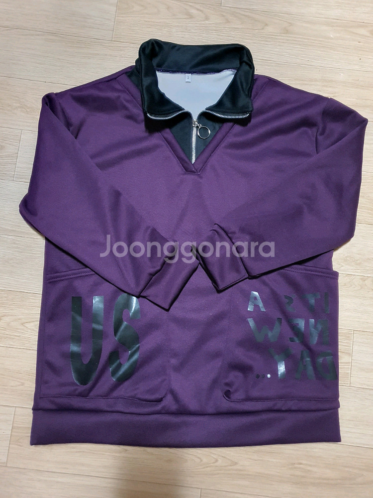 새옷 77-88 여성 기모 카라 지퍼 집업 긴팔 티셔츠--0