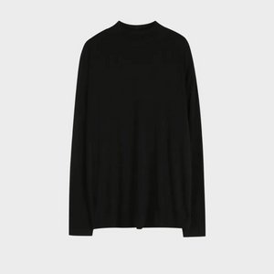 esn 하프 폴라 니트 티셔츠 블랙