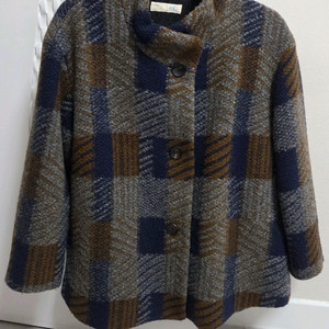 이새 체크 자켓 코트