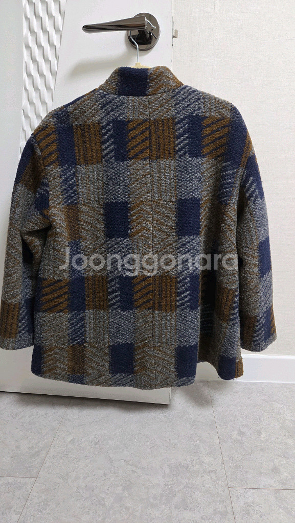 이새 체크 자켓 코트--1