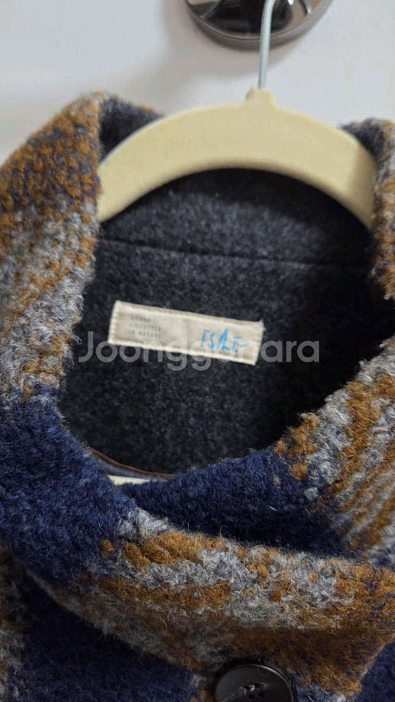 이새 체크 자켓 코트--2