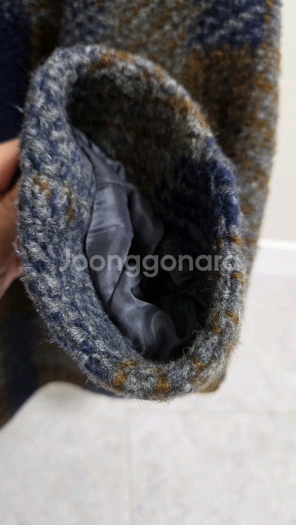 이새 체크 자켓 코트--5