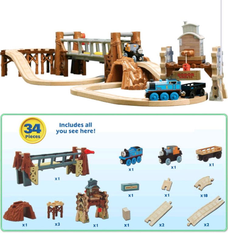 토마스와친구들 원목 기차 미스티 아일랜드 어드벤처 레일세트--1