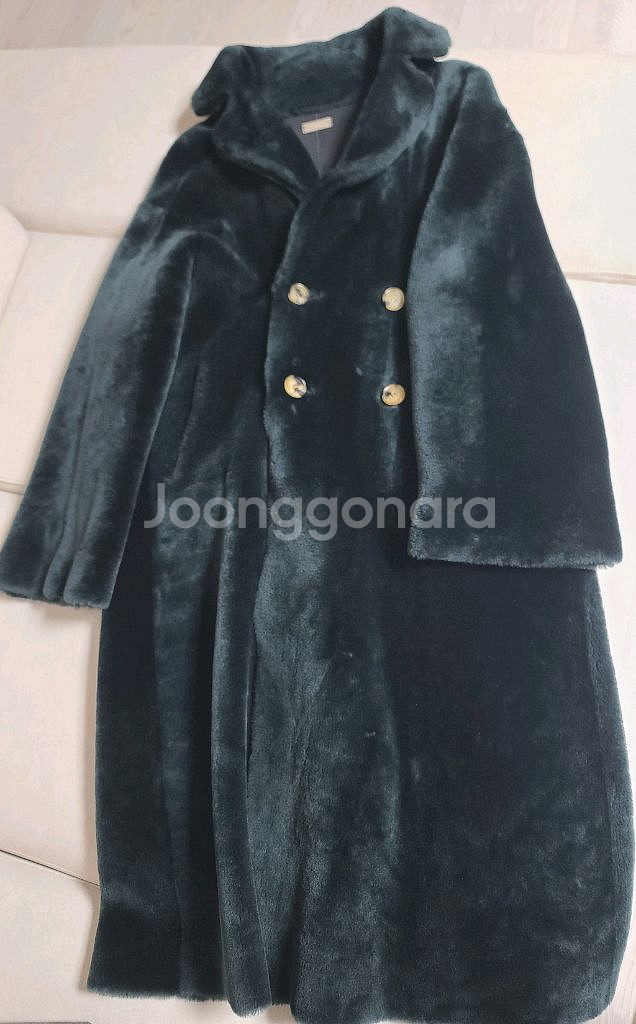 한섬 UTZON 리버서블 시어링 무스탕 코트--6