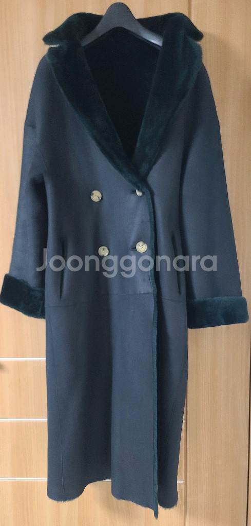 한섬 UTZON 리버서블 시어링 무스탕 코트--10