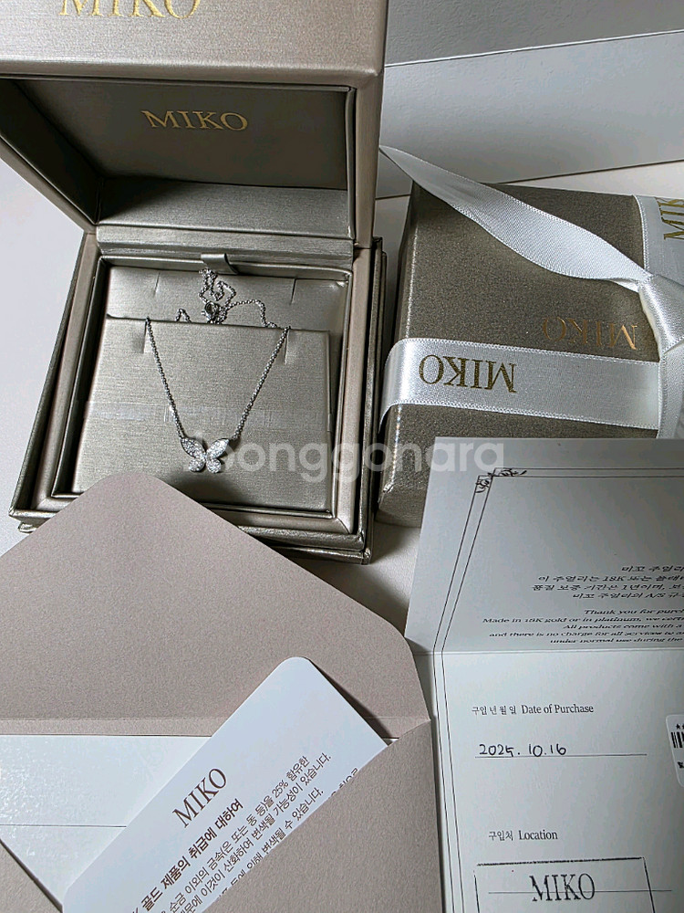 미꼬 모르포 m 파베 화이트골드 목걸이--2