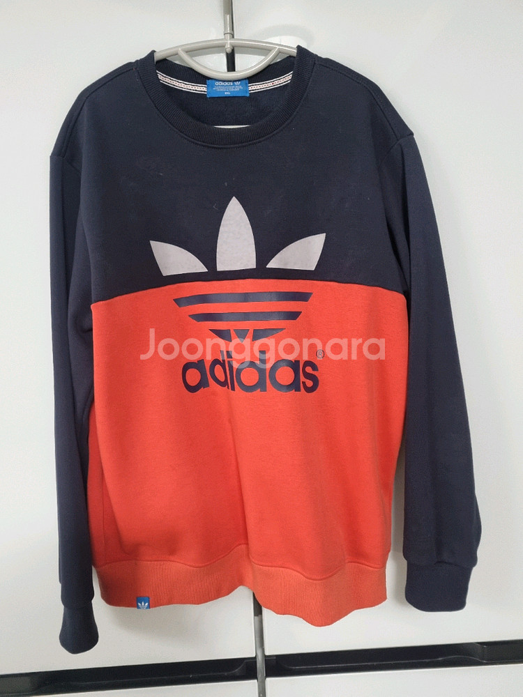 아디다스 네이비 오렌지 맨투맨 3XL--0
