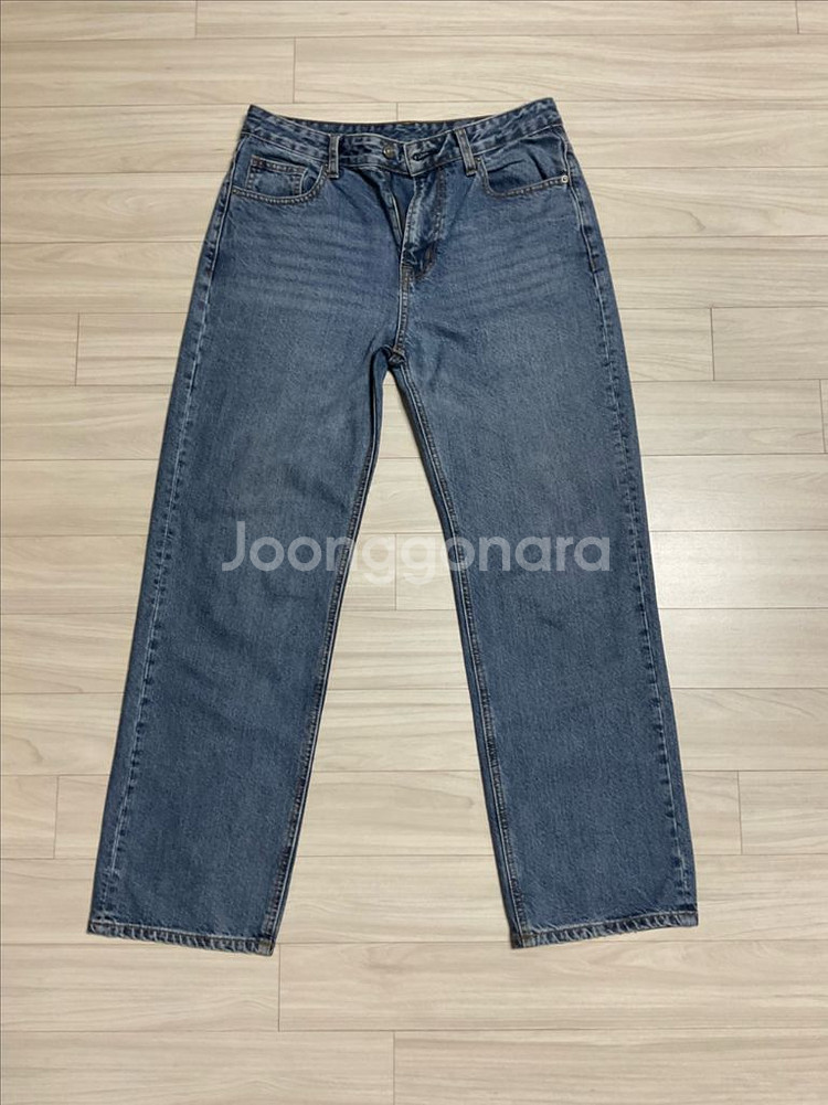 스파오 남성 데일리지 와이드진 인디고/블랙 색상--2