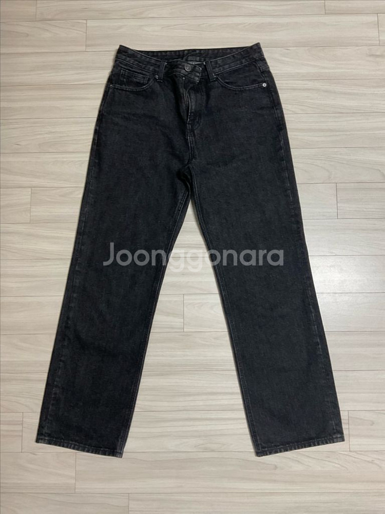 스파오 남성 데일리지 와이드진 인디고/블랙 색상--5