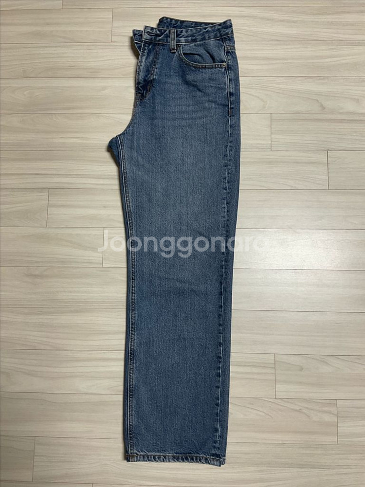 스파오 남성 데일리지 와이드진 인디고/블랙 색상--12