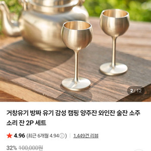 유기 놋 미니와인잔 4인조 개당