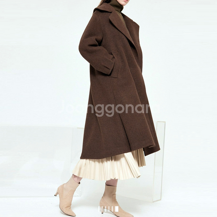 마인(MINE) 라쿤블렌드 와이드카라 핸드메이드코트 프리사이즈--0