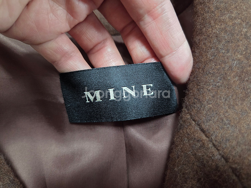 마인(MINE) 라쿤블렌드 와이드카라 핸드메이드코트 프리사이즈--8