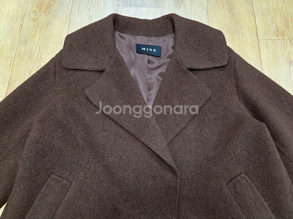 마인(MINE) 라쿤블렌드 와이드카라 핸드메이드코트 프리사이즈--3