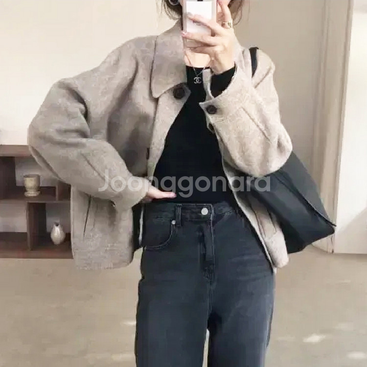 아카이브제이투유(ARCHIVE JTOU) 숏 핸드메이드 울코트 프리사이즈--2