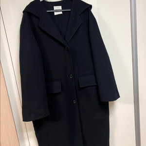 스튜디오톰보이 울 앙고라 후드 핸드메이드 코트 TOMBOY 롱 네이비