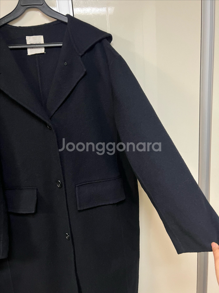 스튜디오톰보이 울 앙고라 후드 핸드메이드 코트 TOMBOY 롱 네이비--11