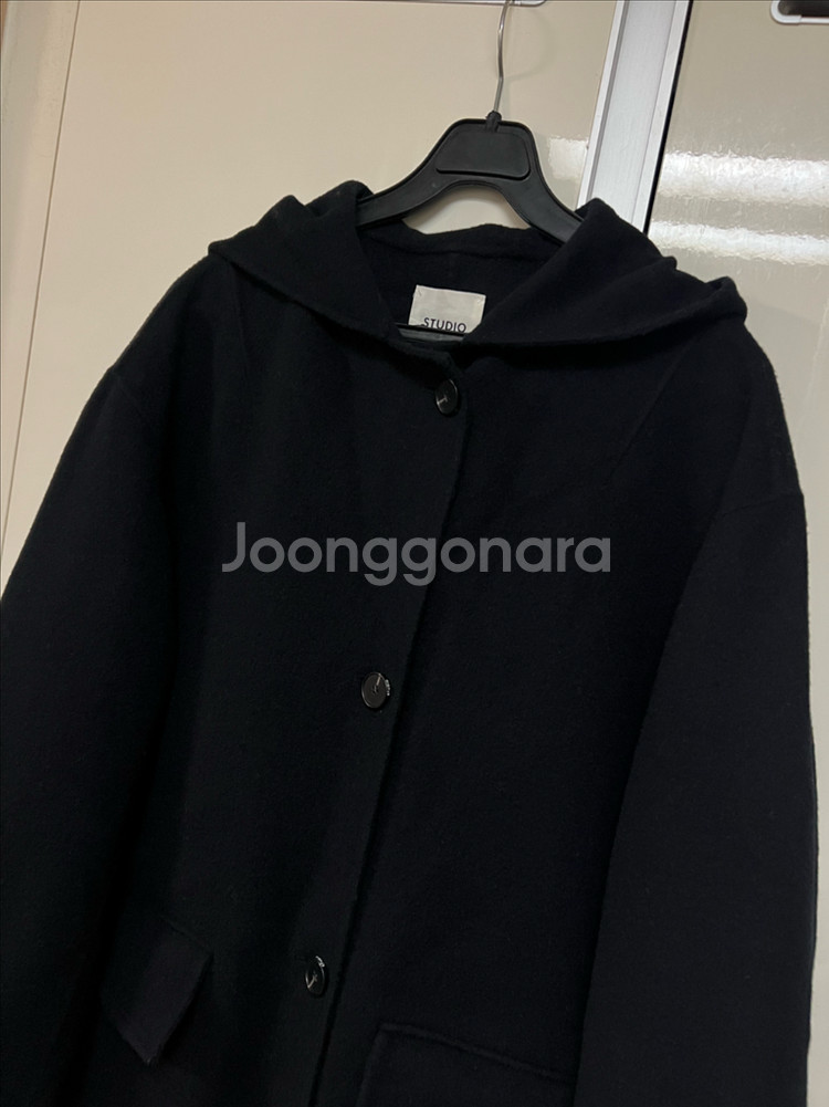 스튜디오톰보이 울 앙고라 후드 핸드메이드 코트 TOMBOY 롱 네이비--14