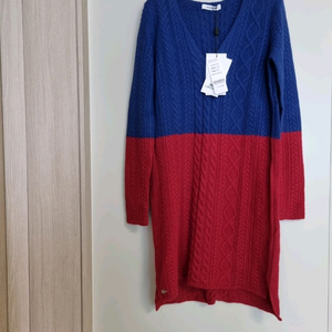 라코스테 케이블 니트 원피스 블루/레드 새상품 정가318000