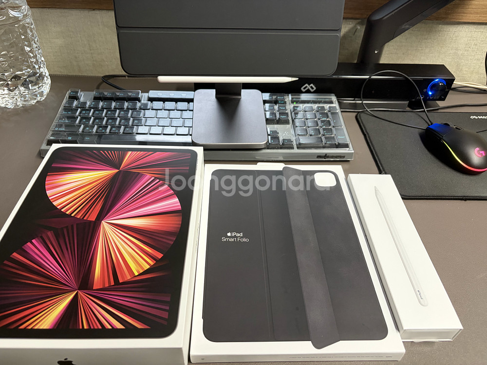 아이패드프로 11 m1 + 애플펜슬2세대 + 정품 스마트폴리오 + 기타악세사리--0