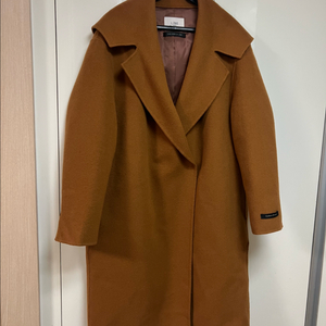 라인어디션 LINE 울 캐시미어 후드 와이드 빅카라 핸드메이드 코트 카멜브라운