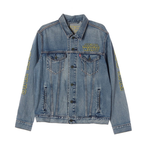 (새상품)[L]리바이스X스타워즈 옐로우 레터링 청자켓 데님재킷