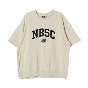 [XXL]뉴발란스 옐로우 베이지 로고 프린팅 반팔 맨투맨 티셔츠