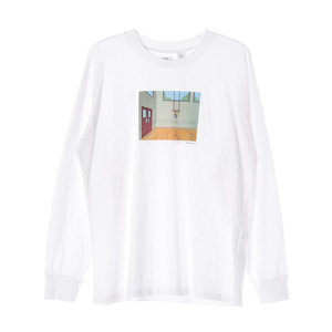 (새상품)[M]리바이스X심슨 화이트 프린팅 긴팔 티셔츠 스웨트셔츠