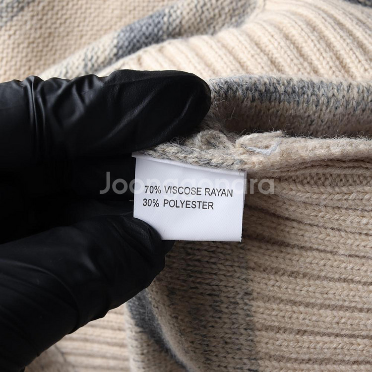 [XL]느와 베이지 그레이 스트라이프 오버핏 루즈 니트 스웨터--5