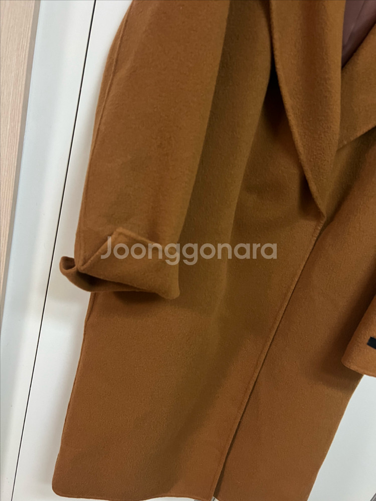 라인어디션 LINE 울 캐시미어 후드 와이드 빅카라 핸드메이드 코트 카멜브라운--15