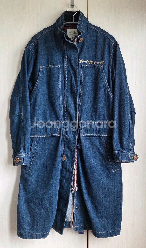 써스데이 아일랜드 데님 롱 자켓 사이즈s--0