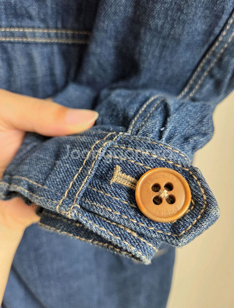 써스데이 아일랜드 데님 롱 자켓 사이즈s--4