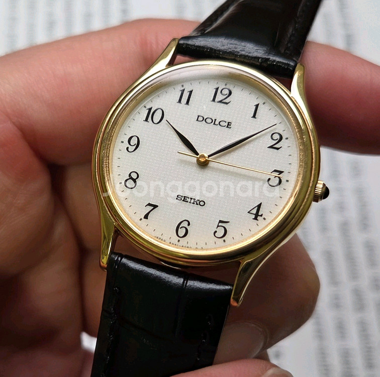 빈티지 세이코 돌체 화이트 아라빅 입체다이얼 논데이트--2