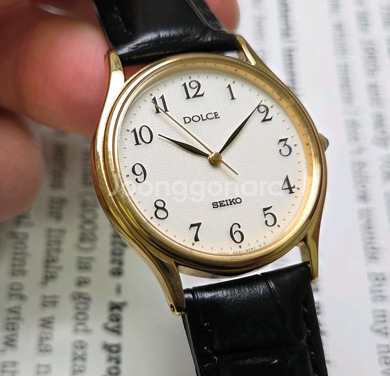 빈티지 세이코 돌체 화이트 아라빅 입체다이얼 논데이트--9