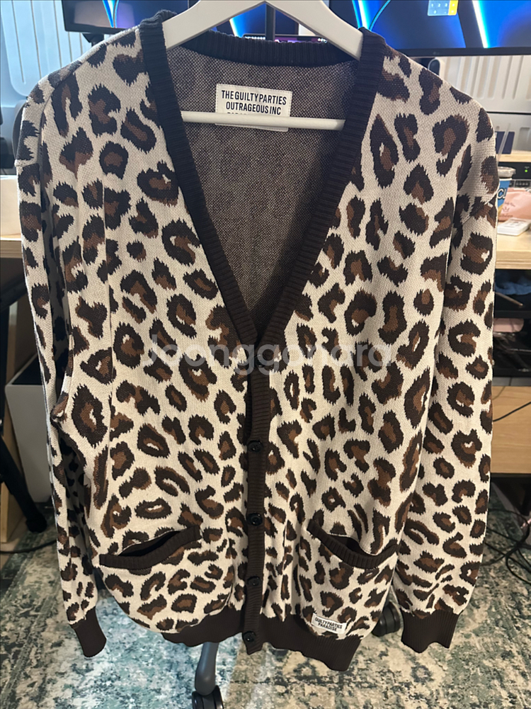 레오파드 패턴 가디건--1