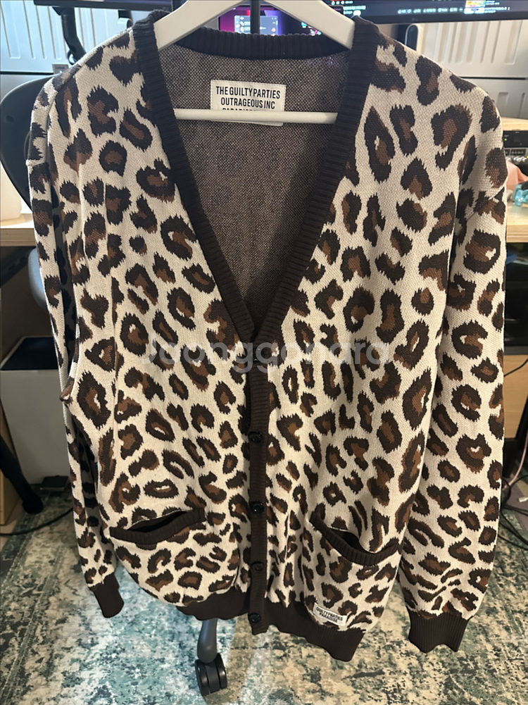 레오파드 패턴 가디건--0
