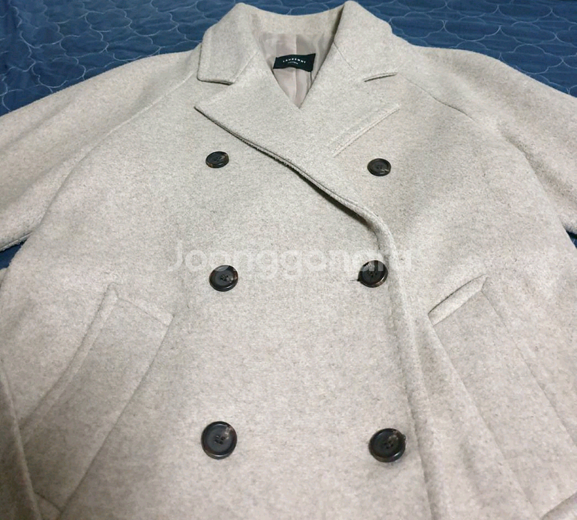 로렌하이 울100% 핸드메이드 벤티드 울 롱코트 크림 (S)--1