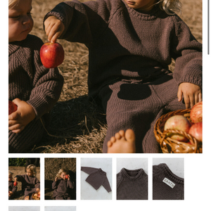 얼스 얼쓰 니트 상하 브라운 4사이즈