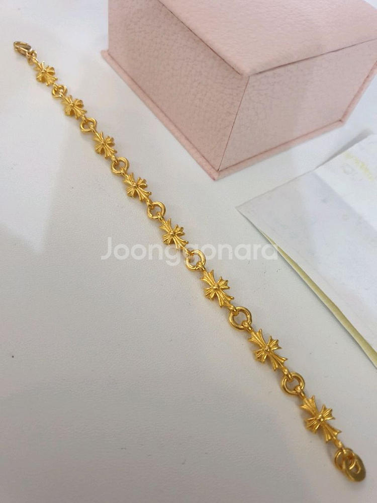 24K 순금 십자가 팔찌 새제품--1