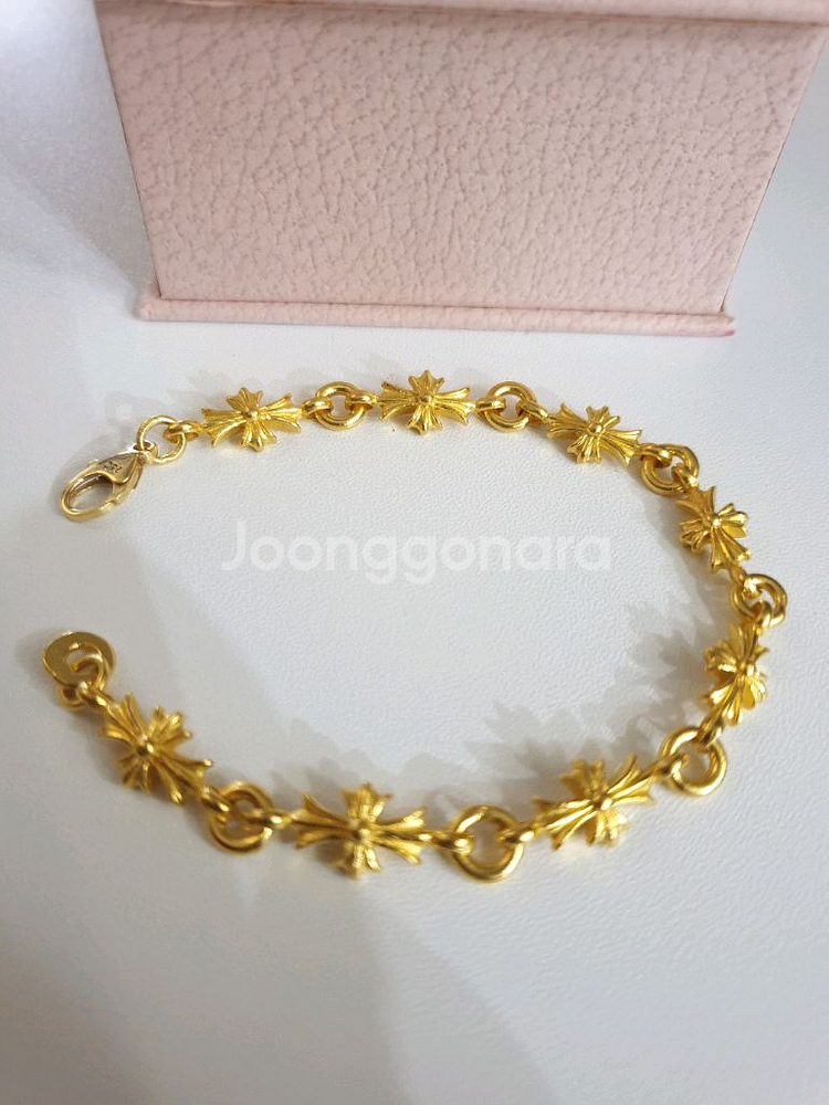 24K 순금 십자가 팔찌 새제품--2