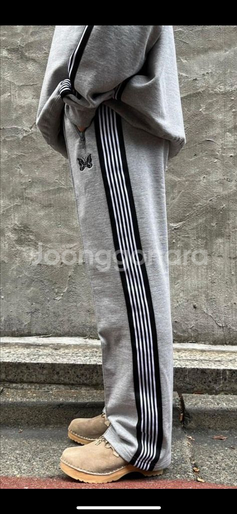 니들스 별주 코튼 트랙 팬츠 그레이--1