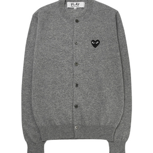 [새상품/택포] 플레이 꼼데가르송 블랙 하트 니트 가디건 (L/그레이)