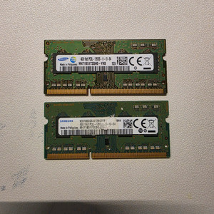 삼성 노트북 램 DDR3 PC3L 12800S 4GB 2개 팝니다.