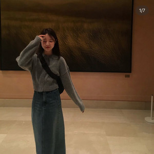 매니매니모드 bol 플레어 데님 스커트 m